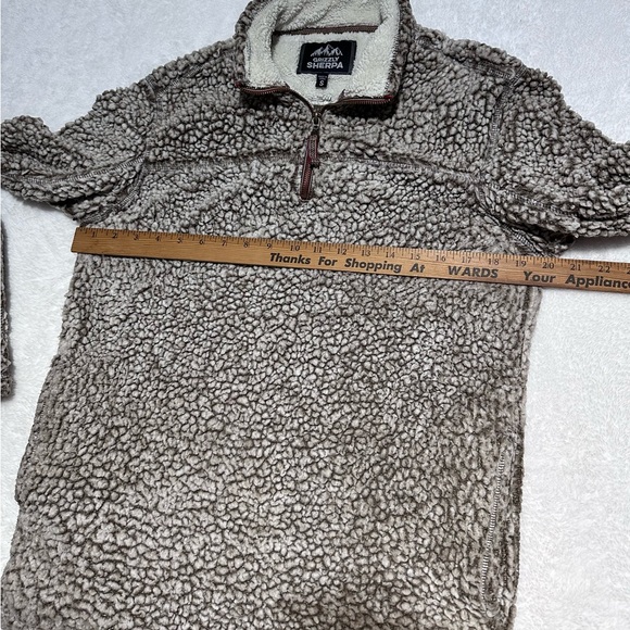 Grizzly Sherpa Brand Men’s Quarter-Zip Fleece Pullover Small Gray Oatmeal Color - Picture 3 of 10